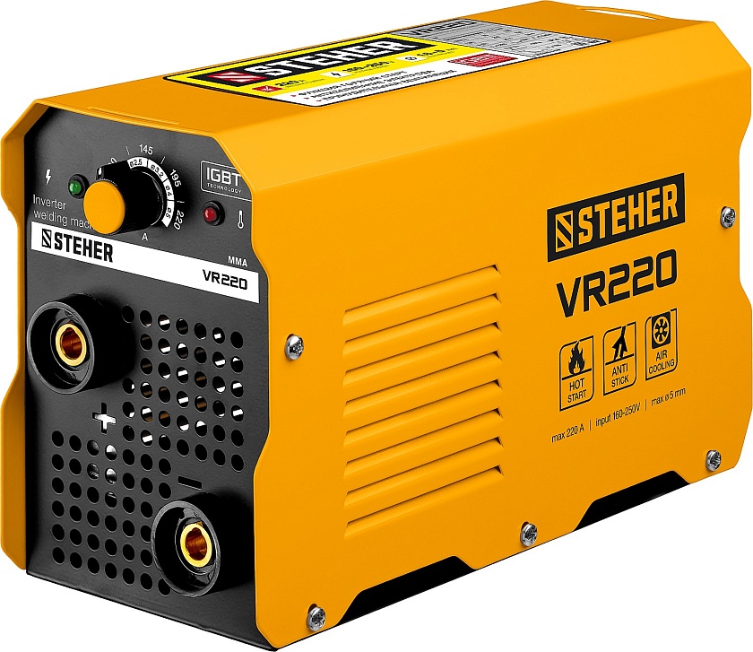 Сварочный аппарат инверторный STEHER ММА, 220 А,  макс. электрод Ø 5.0 мм (VR-220)