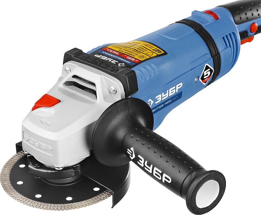 УШМ ЗУБР 1400 Вт, d125мм, регулировка оборотов, Профессионал (УШМ-П125-1400 ЭПСТ)