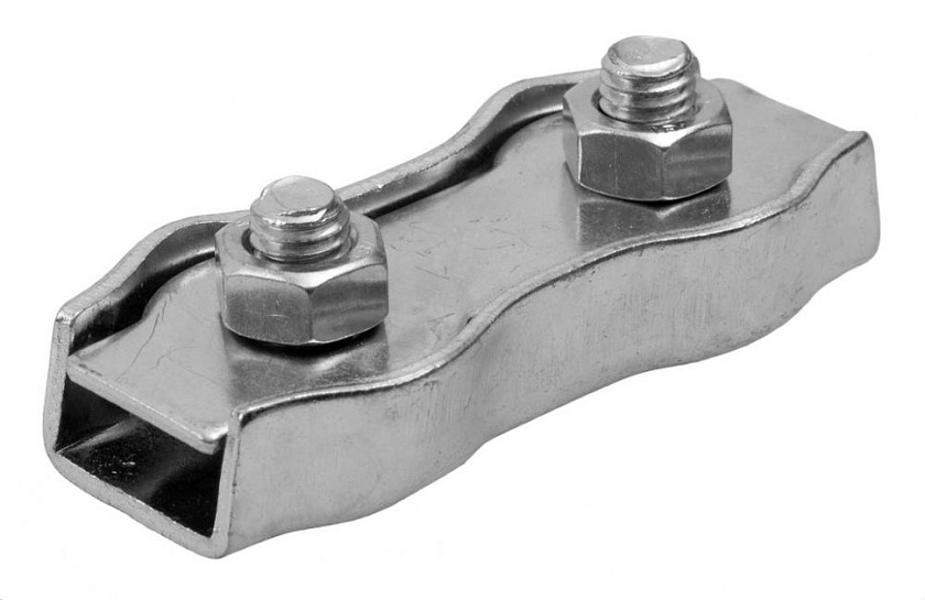Зажим троса двойной, 8 мм, оцинкованный 