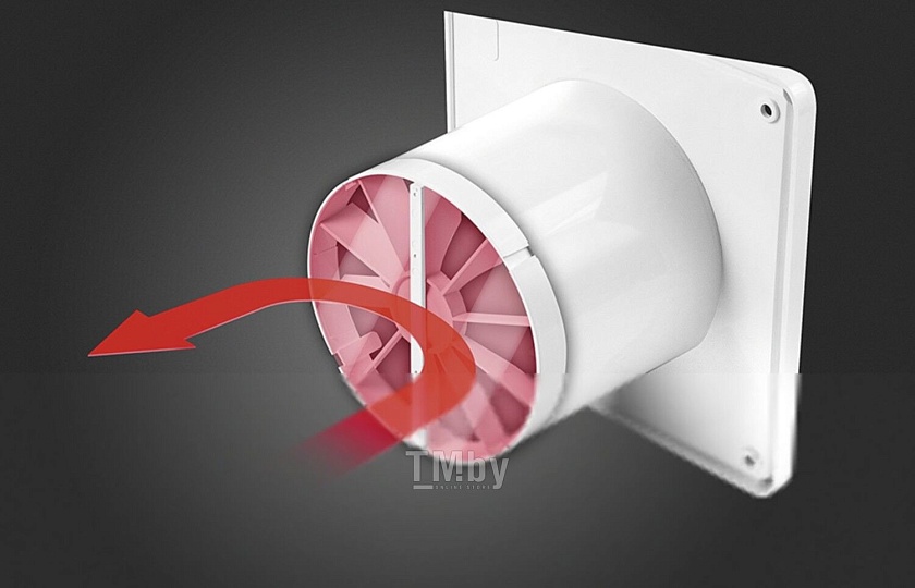 Вентилятор осевой вытяжной D 100 с обратным клапаном RIO 4 C