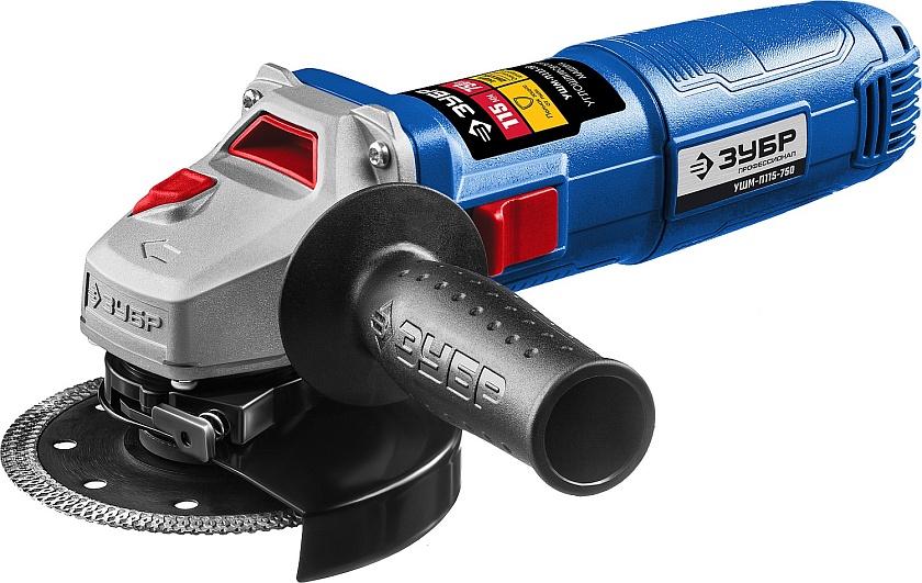 УШМ ЗУБР 750 Вт, d115 мм, Профессионал Компакт, (УШМ-П115-750)