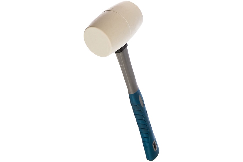 Киянка белая резина, фиберглассовая рукоятка,  450 г